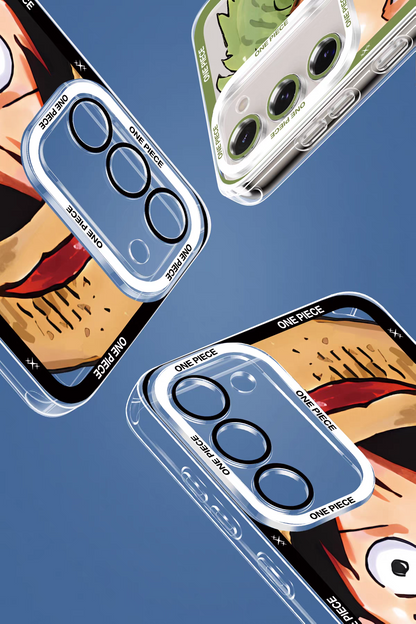 アニメ ワンピース ビッグフェイスバージョン パート2 | ルフィ ゾロ 2スタイル - スマホケース Samsung Galaxy S26 S25 S24 S23 S22 S21 FE Ultra Edge