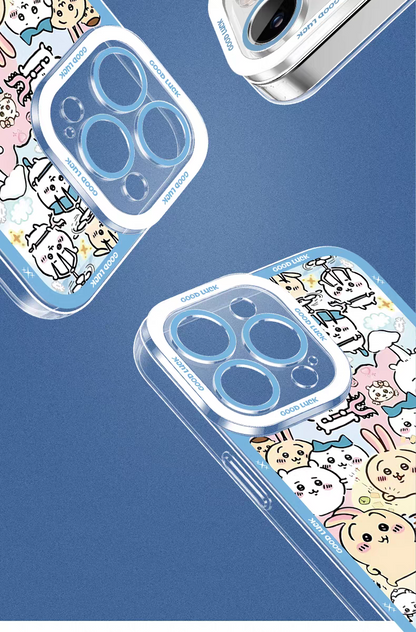 Japanese Cartoon Chiikawa | Chiikawa Hachiware Usagi Adventure  - iPhone Case 6 7 8 PLUS SE2 XS XR X 11 12 13 14 15 16 16e 17 Pro Promax 12mini 13mini
