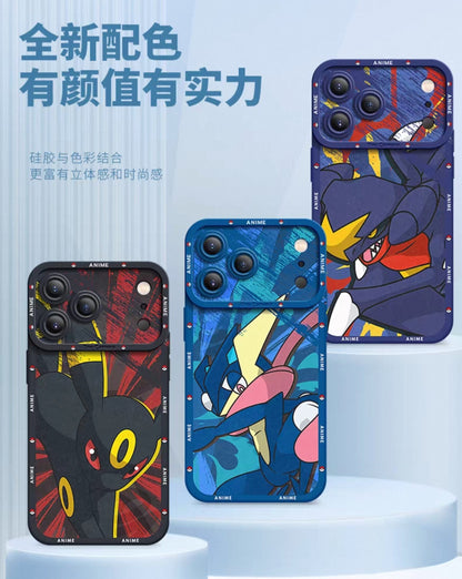 Japanese Cartoon Pokemon Silicone Case Close Up Fighting Version | Venusaur Charizard Blastoise Gengar Scizor Umbreon Greninja Garchomp - iPhone Case PLUS SE2 XS XR X 11 12 13 14 15 16 16e 17 17e Pro Promax 12mini 13mini