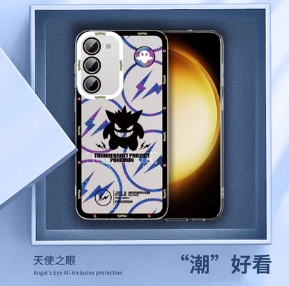 Japan Cartoon Pokemon Thunderbolt Project Version | Ash Greninja - Phone Case Samsung Galaxy S25 S24 S23 S22 S21 FE Ultra Edge