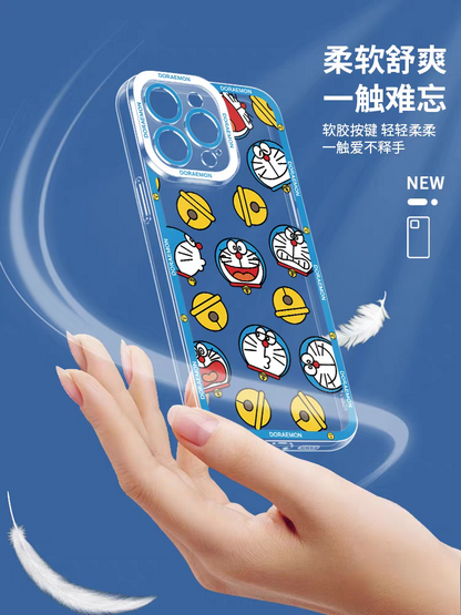 Japanese Cartoon Blue Robot Cat | Doraemon Painter - iPhone Case PLUS SE2 XS XR X 11 12 13 14 15 16 17 Pro Promax 12mini 13mini