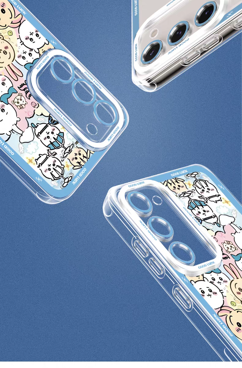 Japanese Cartoon Chiikawa | Pink Love Support Chiikawa - Phone Case Samsung Galaxy S25 S24 S23 S22 S21 FE Ultra Edge