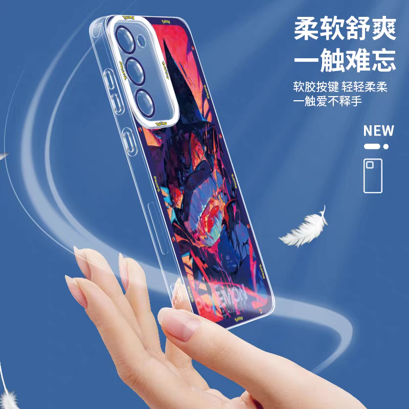 Japan Cartoon Pokemon Fighting Soul Version Part1 | Pikachu Gengar Eevee Charmander Mewtwo Squirtle Psyduck Lucario 8 Styles - Phone Case Samsung Galaxy S26 S25 S24 S23 S22 S21 FE Ultra Edge