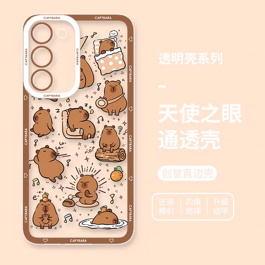 Cute Animal Capybara | Capybara Daily Comic Style - Phone Case Samsung Galaxy S25 S24 S23 S22 S21 FE Ultra Edge
