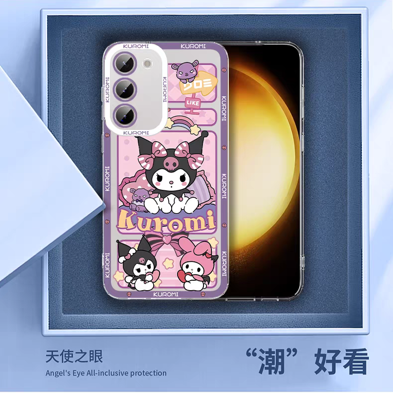 Japanese Cartoon Kuromi | with Chery - Phone Case Samsung Galaxy S25 S24 S23 S22 S21 FE Ultra Edge