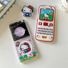 Japanese Cartoon Hello Kitty | Vintage Style Pixel & Mobile - Phone Case Samsung Galaxy Z Flip 3 4 5 6 7 W23 W24 W25