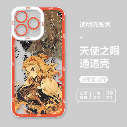 Japanese Anime Kimetsu no Yaiba Demon Slayer Fighting Style | Rengoku Kyoujurou - iPhone Case 7 8 PLUS SE2 XS XR X 11 12 13 14 15 16 16e 17 Pro Promax 12mini 13mini