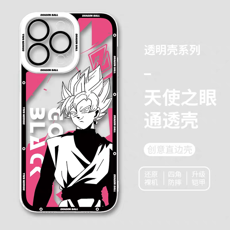 Japanese Anime Dragon Ball Comic Colour Background Version | Son Goku Vegeta Son Gohan Trunks Majin Buu Black Frieza Android 17 8 Styles - iPhone Case PLUS SE2 XS XR X 11 12 13 14 15 16 16e 17 17e Pro Promax 12mini 13mini