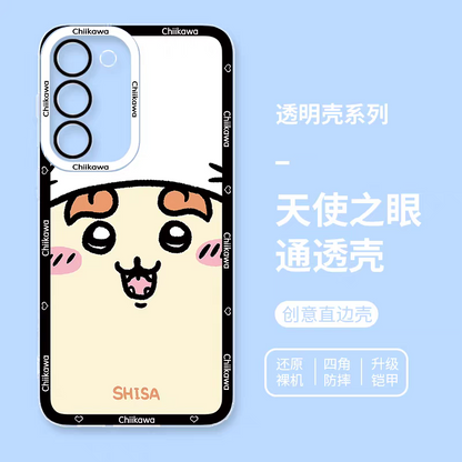 Japanese Cartoon Chiikawa Big Face | Chiikawa Hachiware Usagi Momonga Kurimanju Rakko Shisa Crab - Phone Case Samsung Galaxy S25 S24 S23 S22 S21 FE Ultra Edge