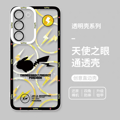 Japan Cartoon Pokemon Thunderbolt Project Version | Pikachu - Phone Case Samsung Galaxy S25 S24 S23 S22 S21 FE Ultra Edge