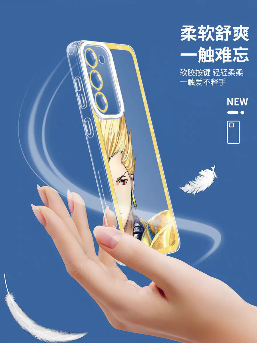 Japanese Anime Fate Stay Night Half Big Face Drawing Style | Gilgamesh - Phone Case Samsung Galaxy S25 S24 S23 S22 S21 FE Ultra Edge