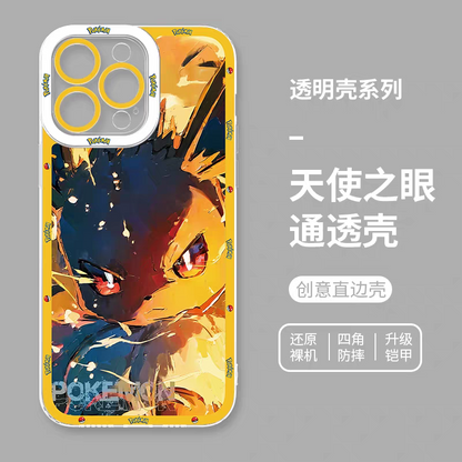 Japan Cartoon Pokemon Fighting Soul Version Part1 | Pikachu Gengar Eevee Charmander Mewtwo Squirtle Psyduck Lucario 8 Styles - iPhone Case PLUS SE2 XS XR X 11 12 13 14 15 16 16e 17 17e 18 Pro Promax 12mini 13mini