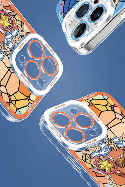 Japanese Cartoon CardCaptorSakura Glass Window | Pink Close Eyes - iPhone Case 6 7 8 PLUS SE2 XS XR X 11 12 13 14 15 16 16e 17 Pro Promax 12mini 13mini