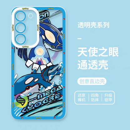 Japan Cartoon Pokemon Mega Evolution Anime | Kyogre - Phone Case Samsung Galaxy S25 S24 S 23 S22 S21 FE Ultra Edge