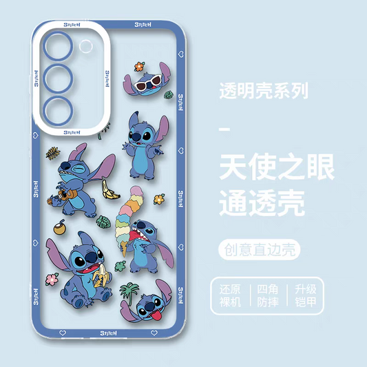 Cute Cartoon Stitch | 6 Summer Stitch - Phone Case Samsung Galaxy S25 S24 S23 S22 S21 FE Ultra Edge