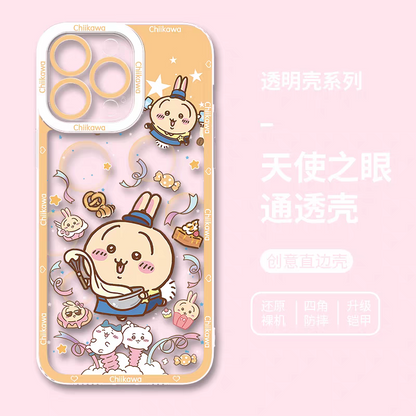 Japanese Cartoon Chiikawa Cafe Waiter | Usagi - iPhone Case 6 7 8 PLUS SE2 XS XR X 11 12 13 14 15 16 16e 17 Pro Promax 12mini 13mini