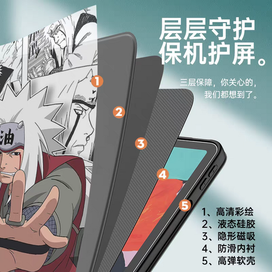 Japanese Anime Naruto Ninja Comic Anime Style Protect Case | Itachi - iPad Mini 4,5,6,7 / iPad Air / iPad Pro 2025 2024 2022 2021 2020 2018