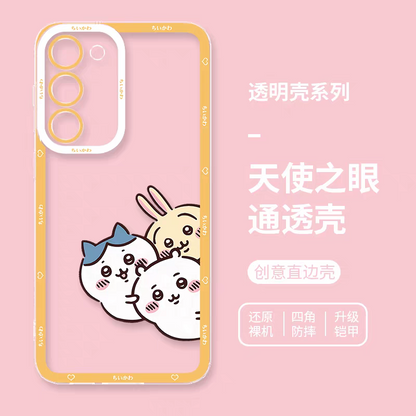 Japanese Cartoon Chiikawa | Chiikawa Hachiware Usagi Hi - Phone Case Samsung Galaxy S25 S24 S23 S22 S21 FE Ultra Edge
