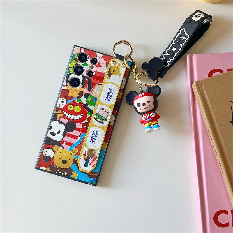 Full of Cartoon with Phone Bar Handle and Stand | Mouse Pooh Toy Story and Their Friends - Phone Case Samsung Galaxy S23 S22 S21 Plus Ultra KawaiiGiftLand