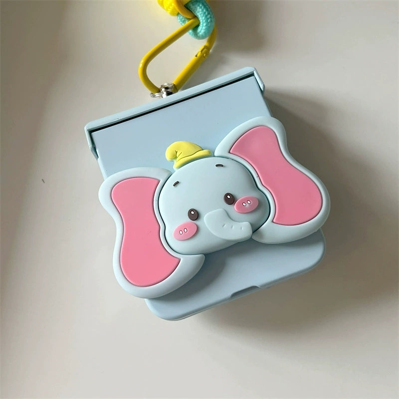 Korea Style Cute Style with Phone Stand | Elephant Bee Butterfly Ribbon - Phone Case Samsung Galaxy Z Flip 3 4 5 KawaiiGiftLand