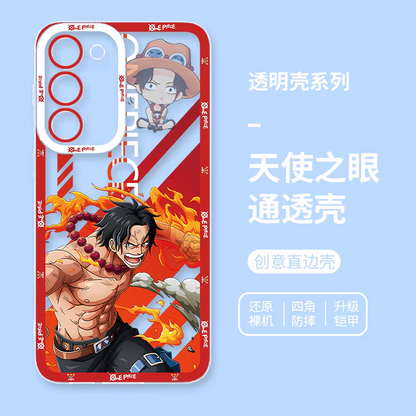 Japanese Cartoon One Piece | Portgas D. Ace Fighting - Phone Case Samsung Galaxy S25 S24 S23 S22 S21 FE Ultra Edge