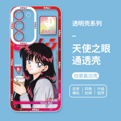 Japanese Cartoon Sailor Girl | Daily Dress Sailor Mars - Sailormoon Phone Case Samsung Galaxy S25 S24 S23 S22 S21 FE Ultra Edge21 FE Ultra Edge