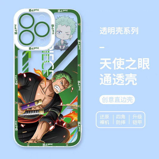 Japanese Cartoon One Piece | Zoro Fighting - iPhone Case PLUS SE2 XS XR X 11 12 13 14 15 16 17 Pro Promax 12mini 13mini