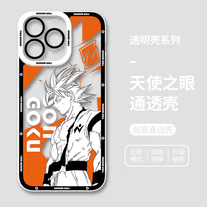 Japanese Anime Dragon Ball Comic Colour Background Version | Son Goku Vegeta Son Gohan Trunks Majin Buu Black Frieza Android 17 8 Styles - iPhone Case PLUS SE2 XS XR X 11 12 13 14 15 16 16e 17 17e Pro Promax 12mini 13mini