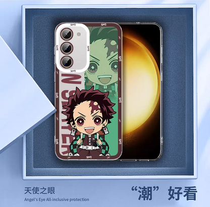 Japanese Anime Kimetsu no Yaiba Demon Slayer | Cute Style Tanjiro - Phone Case Samsung Galaxy S25 S24 S23 S22 S21 FE Ultra