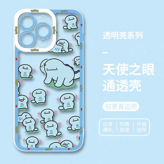 Japan Cartoon Pokemon | Big Quagsire with Small Wooper - iPhone Case 6 7 8 PLUS SE2 XS XR X 11 12 13 14 15 16 16e 17 Pro Promax 12mini 13mini