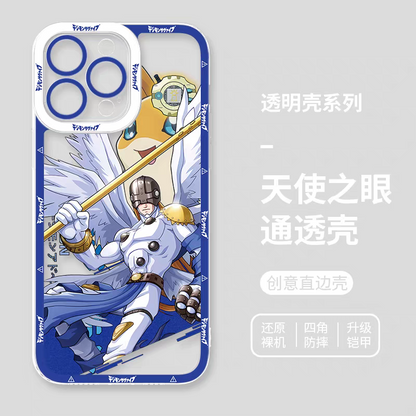 Japanese Cartoon Digimon Adventure Digital Monster Digivice Version | Angemon - iPhone Case 6 7 8 PLUS SE2 XS XR X 11 12 13 14 15 16 16e 17 Pro Promax 12mini 13mini