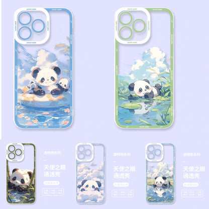 Japan Style Water Paint Cute Animal Style | Panda 5 Styles - iPhone Case PLUS SE2 XS XR X 11 12 13 14 15 16 16e 17 17e Pro Promax 12mini 13mini