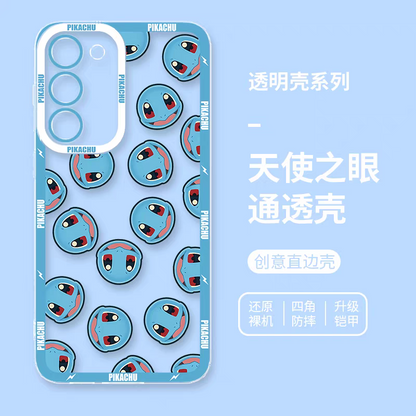Japan Cartoon Pokemon Full Happy Face Verison | Squirtle - Phone Case Samsung Galaxy S25 S24 S23 S22 S21 FE Ultra Edge21 FE Ultra Edge