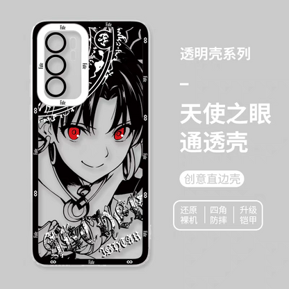 Japanese Anime Fate Stay Night Black Drawing with Colour Eyes Style | Gilgamesh Saber Mash Ishtar EMIYA Tohsaka Rin Astolfo Joan of Arc - Phone Case Samsung Galaxy S26 S25 S24 S23 S22 S21 FE Ultra Edge