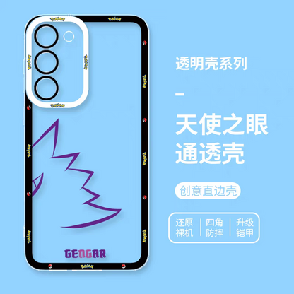 Japan Cartoon Pokemon Colourful Tail Version | Pikachu Gengar Charmander Squirtle Mew Bulbasaur Eevee Psyduck 8 Styles - Phone Case Samsung Galaxy S26 S25 S24 S23 S22 S21 FE Ultra Edge