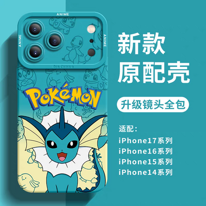 Japanese Cartoon Silicone Case Eevee Evolution | Vaporeon Jolteon Flareon Espeon Umbreon Leafeon Glaceon Sylveon - iPhone Case 6 7 8 PLUS SE2 XS XR X 11 12 13 14 15 16 16e 17 Pro Promax 12mini 13mini