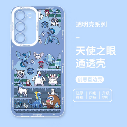 Japan Cartoon Pokemon Pixel Group Verison | Ice Type - Phone Case Samsung Galaxy S25 S24 S23 S22 S21 FE Ultra