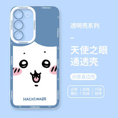 Japanese Cartoon Chiikawa Big Face | Chiikawa Hachiware Usagi Momonga Kurimanju Rakko Shisa Crab - Phone Case Samsung Galaxy S25 S24 S23 S22 S21 FE Ultra Edge