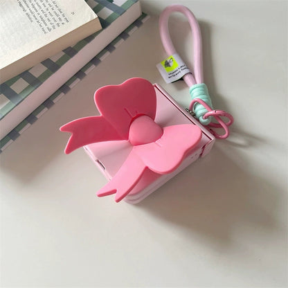 Korea Style Cute Style with Phone Stand | Elephant Bee Butterfly Ribbon - Phone Case Samsung Galaxy Z Flip 3 4 5 KawaiiGiftLand