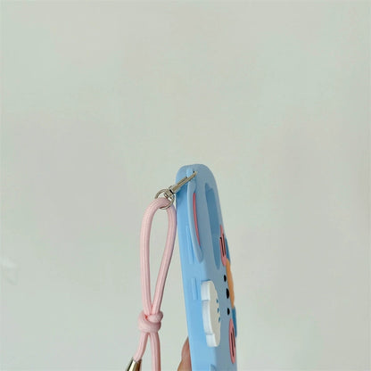 Cute Animal Silicone Phone Case | Blue Mouse with Bread  - Phone Case Samsung Galaxy S24 S23 Plus Ultra KawaiiGiftLand