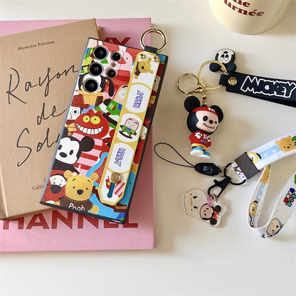 Full of Cartoon with Phone Bar Handle and Stand | Mouse Pooh Toy Story and Their Friends - Phone Case Samsung Galaxy S23 S22 S21 Plus Ultra