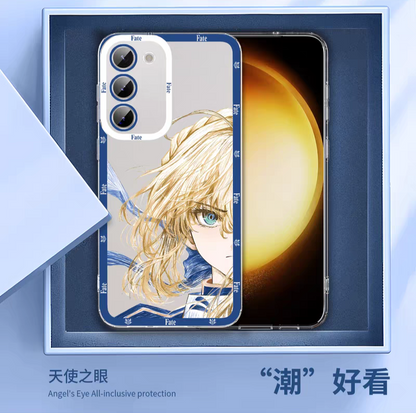 Japanese Anime Fate Stay Night Half Big Face Drawing Style | Gilgamesh - Phone Case Samsung Galaxy S25 S24 S23 S22 S21 FE Ultra Edge