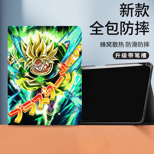 Japanese Anime Dragon Ball Anime Neon Style Protect Case with Pen Holder | Broli - iPad Mini 4,5,6,7 / iPad Air / iPad Pro 2024 2022 2021 2020 2018