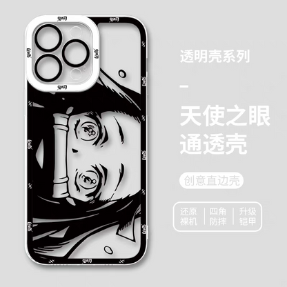 Japanese Anime Kimetsu no Yaiba Demon Slayer | White & Black Draft Style Nezuko - iPhone Case 6 7 8 PLUS SE2 XS XR X 11 12 13 14 15 16 16e Pro Promax 12mini 13mini