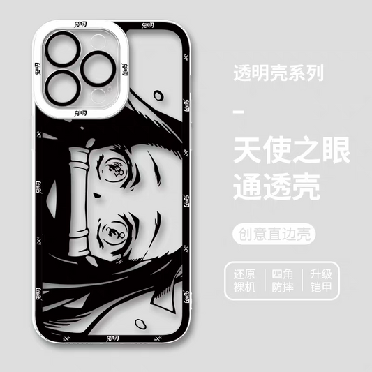 Japanese Anime Kimetsu no Yaiba Demon Slayer | White & Black Draft Style Nezuko - iPhone Case 6 7 8 PLUS SE2 XS XR X 11 12 13 14 15 16 16e Pro Promax 12mini 13mini