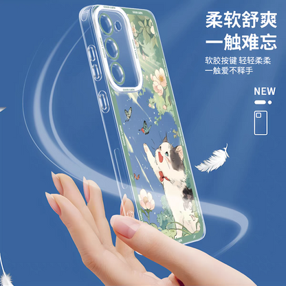 Japan Style Cute Cat Style | Relax Happy Cat Part2 Cat on Swings  - Phone Case Samsung Galaxy S26 S25 S24 S23 S22 S21 FE Ultra Edge