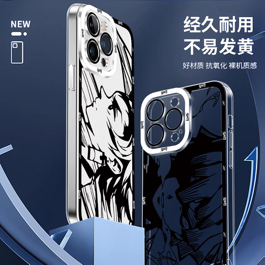 Japanese Anime Kimetsu no Yaiba Demon Slayer | White & Black Draft Style Tanjiro - iPhone Case 6 7 8 PLUS SE2 XS XR X 11 12 13 14 15 16 16e Pro Promax 12mini 13mini