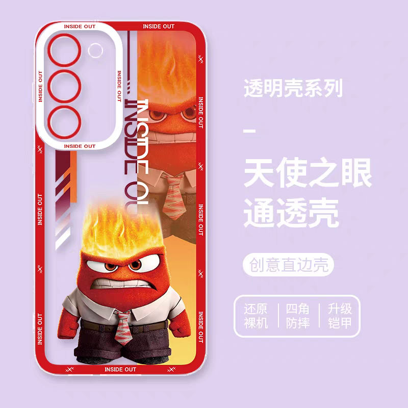 Cartoon Character Colour Kids | Red Anger - Phone Case Samsung Galaxy S25 S24 S23 S22 S21 FE Ultra Edge