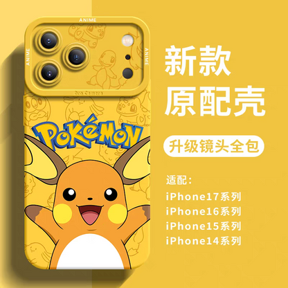 Japanese Cartoon Pokemon Silicone Case | Raichu - iPhone Case 6 7 8 PLUS SE2 XS XR X 11 12 13 14 15 16 16e 17 Pro Promax 12mini 13mini