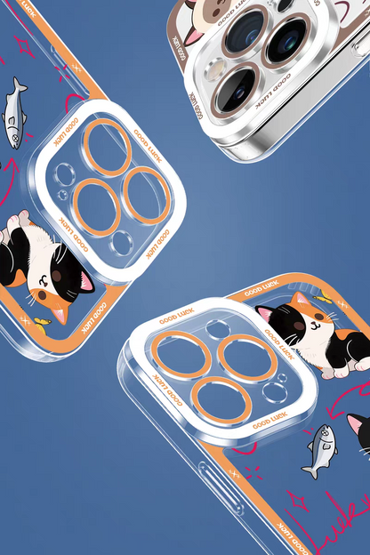 Japan Style Simple Cute Animals Style | Cats & Dogs Lucky Day 8 Styles - iPhone Case PLUS SE2 XS XR X 11 12 13 14 15 16 16e 17 17e Pro Promax 12mini 13mini